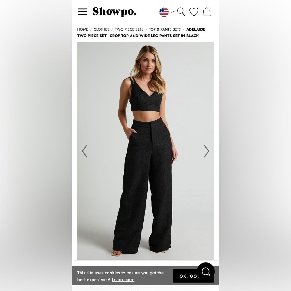Showpo Houndstooth Jumpsuit Crop Top Set - Picture 2 of 2